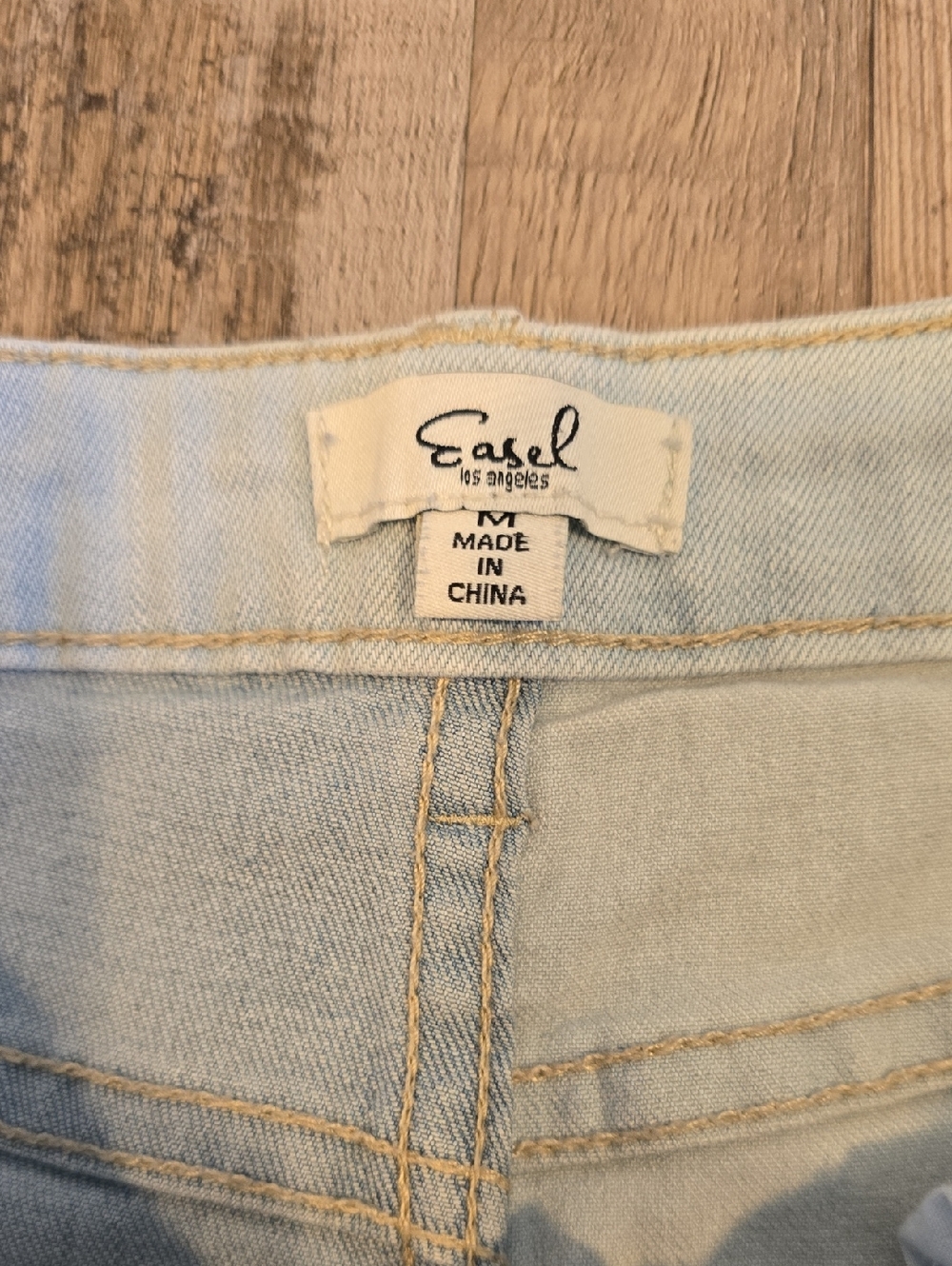 Easel Patchwork Denim Flare Jeans | Light Wash | Size Medium - Picture 5 of 7